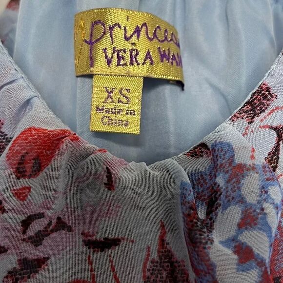 Princess Vera Wang Floral Maxi Dress Blue & Red Size XS - Picture 7 of 7